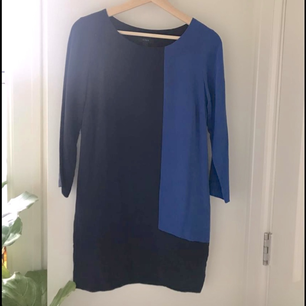 J. Crew Color-block Silk Shift Dress with Pockets